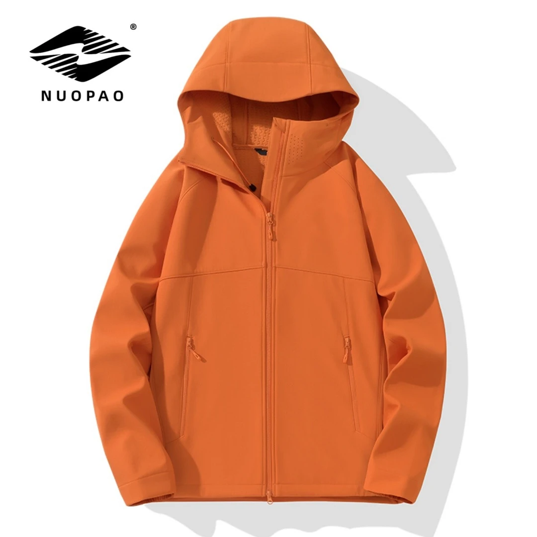 男款女款加绒软壳外套连帽秋冬季透气防水舒适户外运动外套冲锋衣