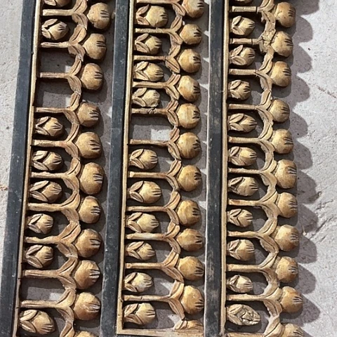 风车木（黑檀木）老木雕老人物花板