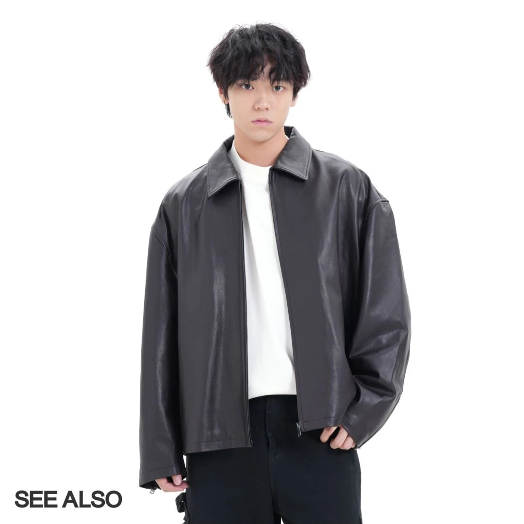 SEE ALSO 羊皮皮衣 cleanfit短宽软糯真皮夹克翻领秋冬款LD5011