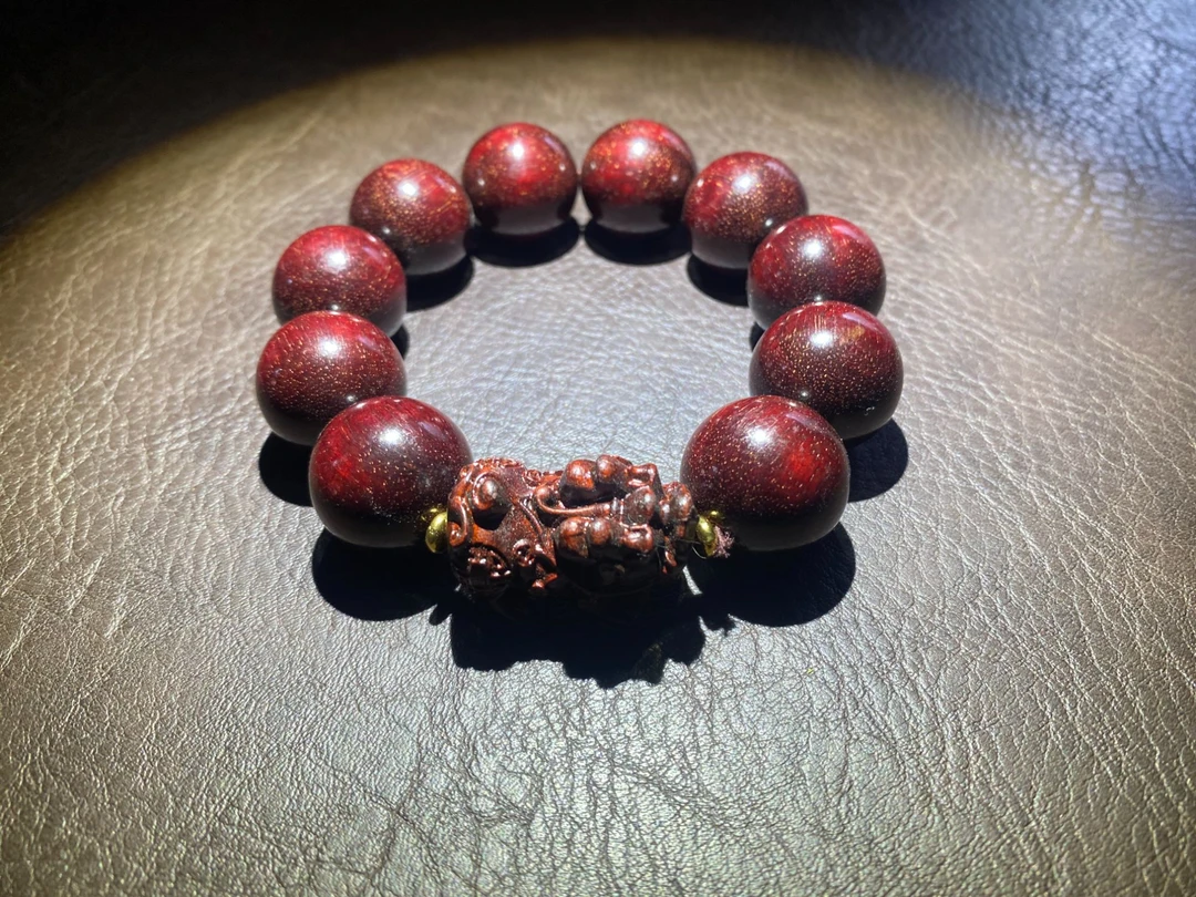 081小叶紫檀20mm貔貅精品手串081（无礼盒）