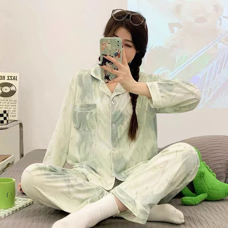 V50-89 纯棉睡衣家居服套装长袖