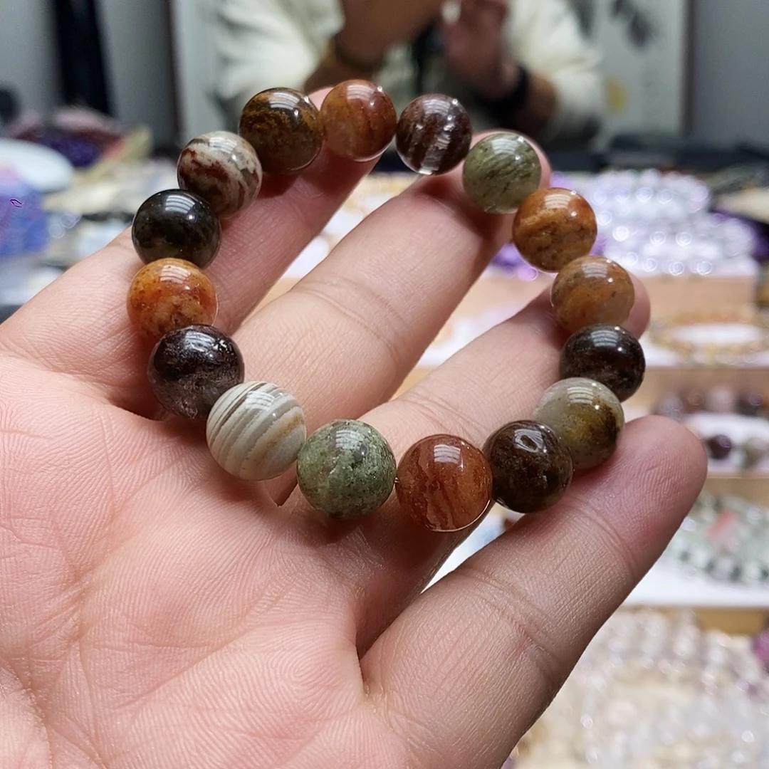 凸***宝水晶手链未镶嵌四季幽灵千层水晶手串