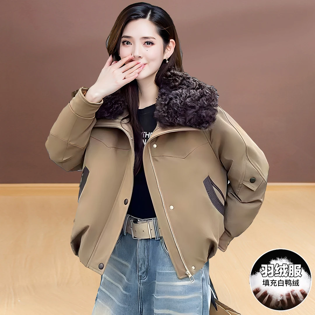 短款羽绒服女装冬季新款时尚加厚保暖小个子韩版妈妈装白鸭绒外套
