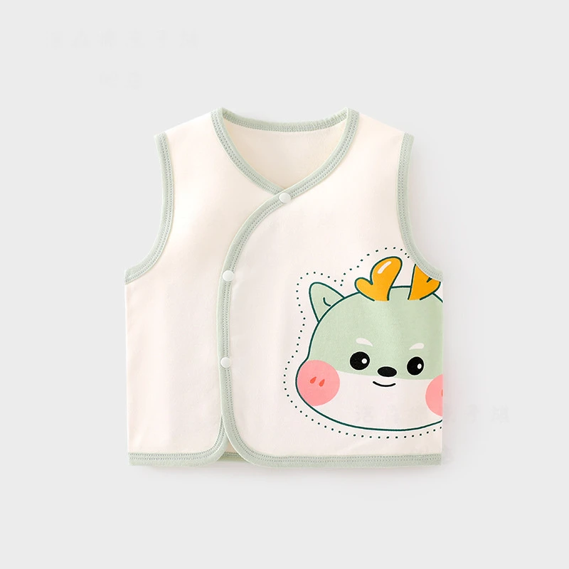 婴儿护肚背心秋冬季宝宝双层马甲儿童坎肩马夹新生儿纯棉保暖上衣
