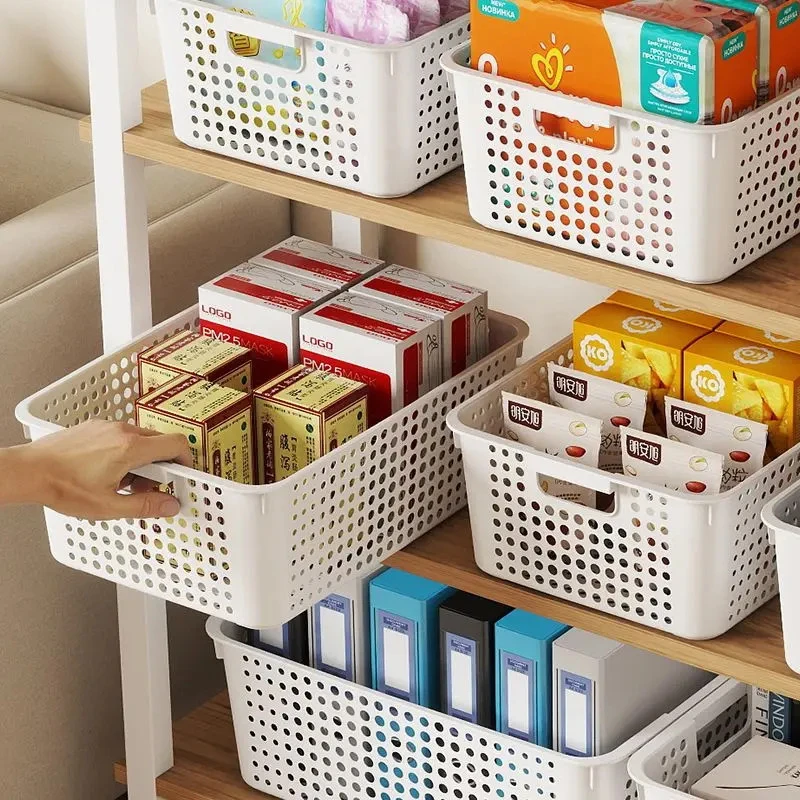 零食收纳玩具神器家用收纳盒塑料桌面篮子储物篮杂物