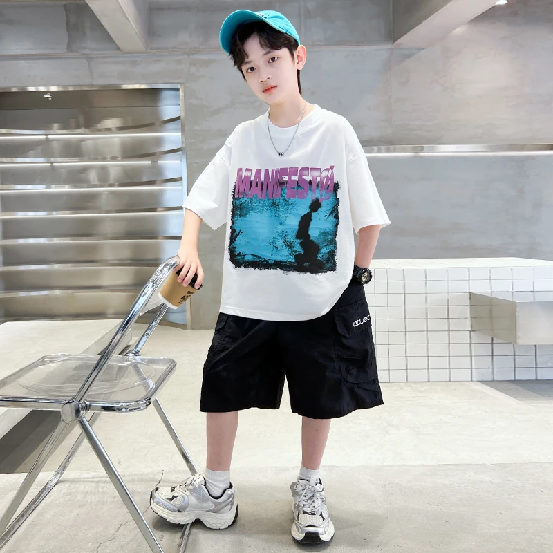 儿童装男童夏装套装2024新款帅气男孩夏季套装BF356