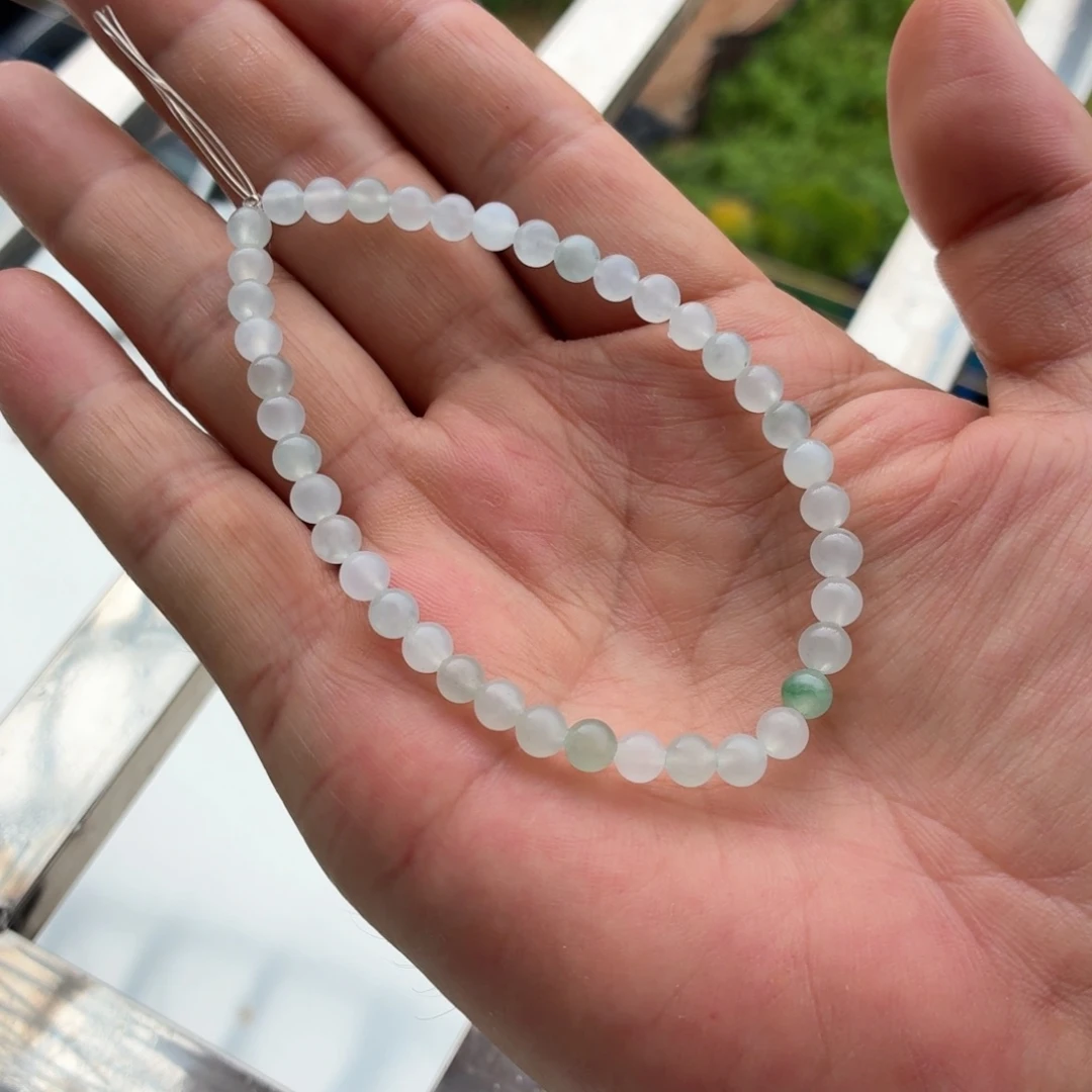 ㈠***つ未镶嵌定制翡翠手串