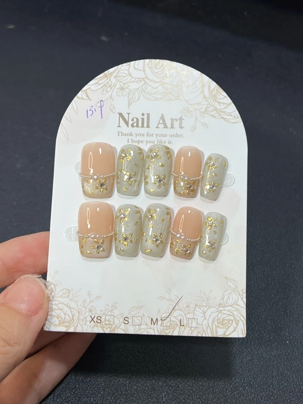 掐丝花法式纯手工穿戴甲1426