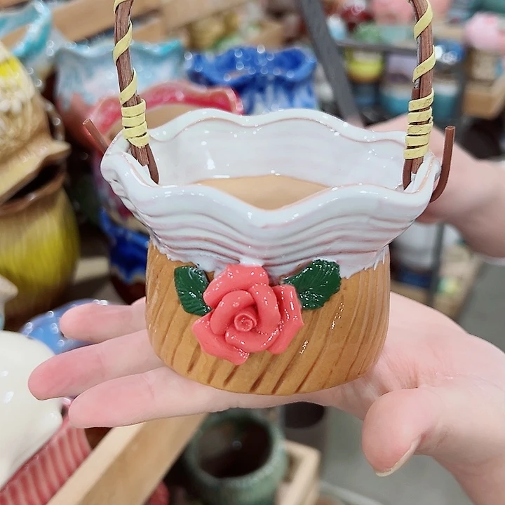 有孔.凑满10元发货多肉陶瓷花盆！