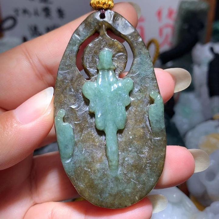 翡翠未镶嵌颈饰保真天然A货翡翠