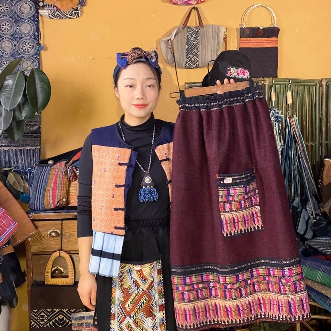 织绣手工羊毛面料真丝织锦半身裙