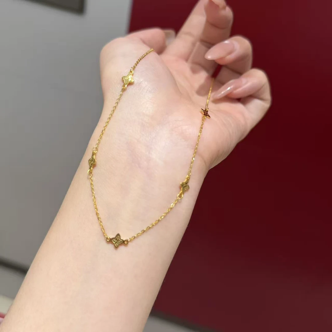 足金999四芒星项链3.71克