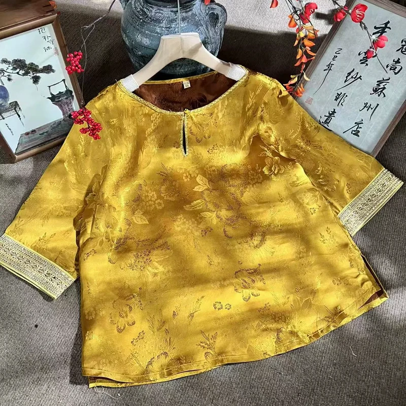 夏季新款丝锦千寻新中式国风上衣