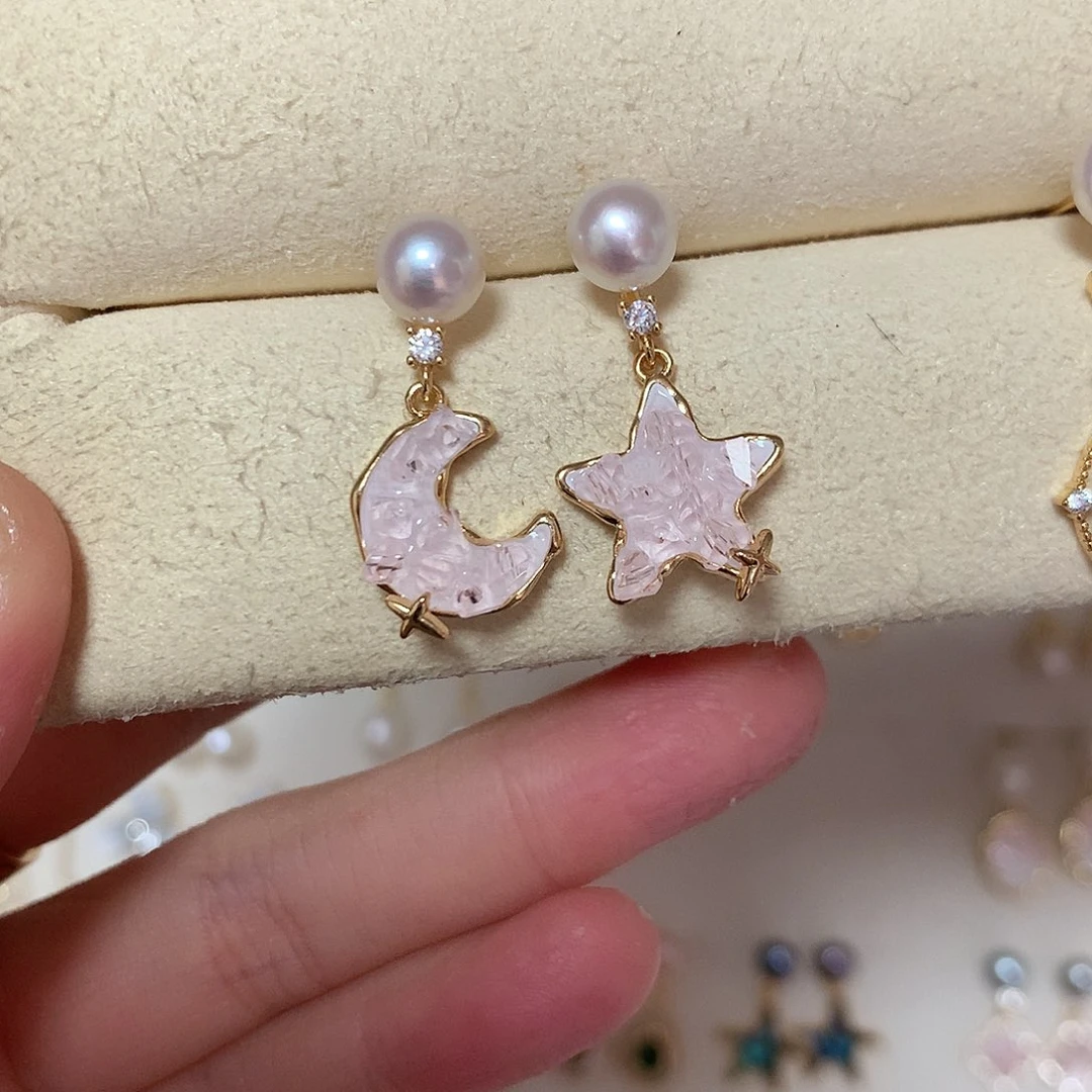 淡水珍珠耳饰合金