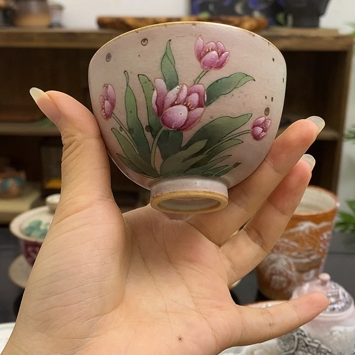 新品手工手绘柴烧瑕34