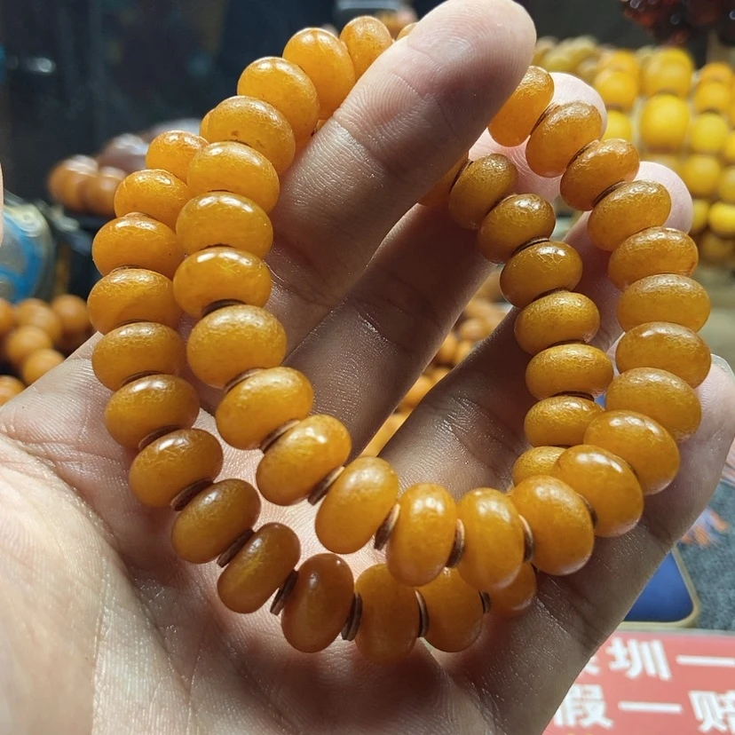 【闪购商品】琥珀未镶嵌珠宝奇石橘皮饼子