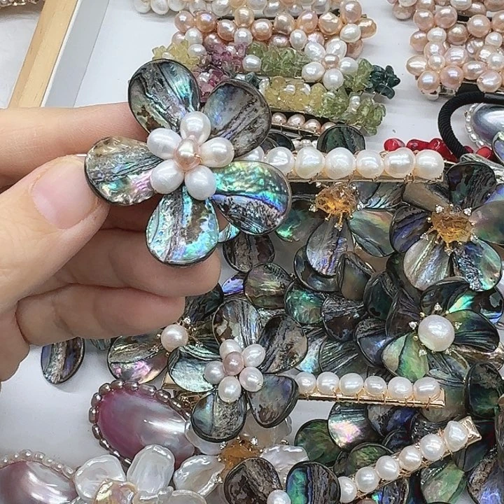 淡水珍珠发饰银S925镶嵌