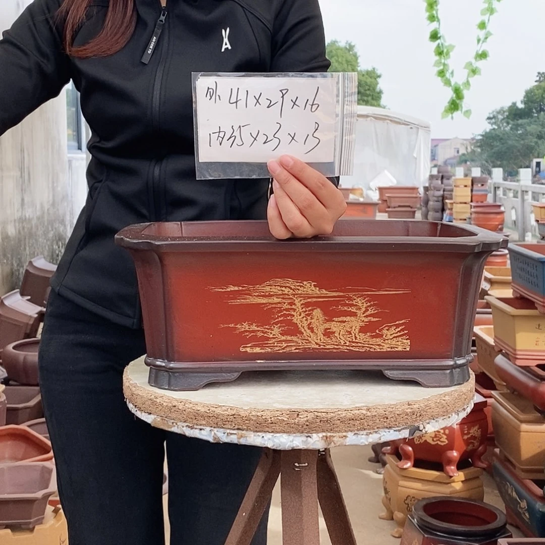 以***生紫砂花盆紫砂花盆发三个