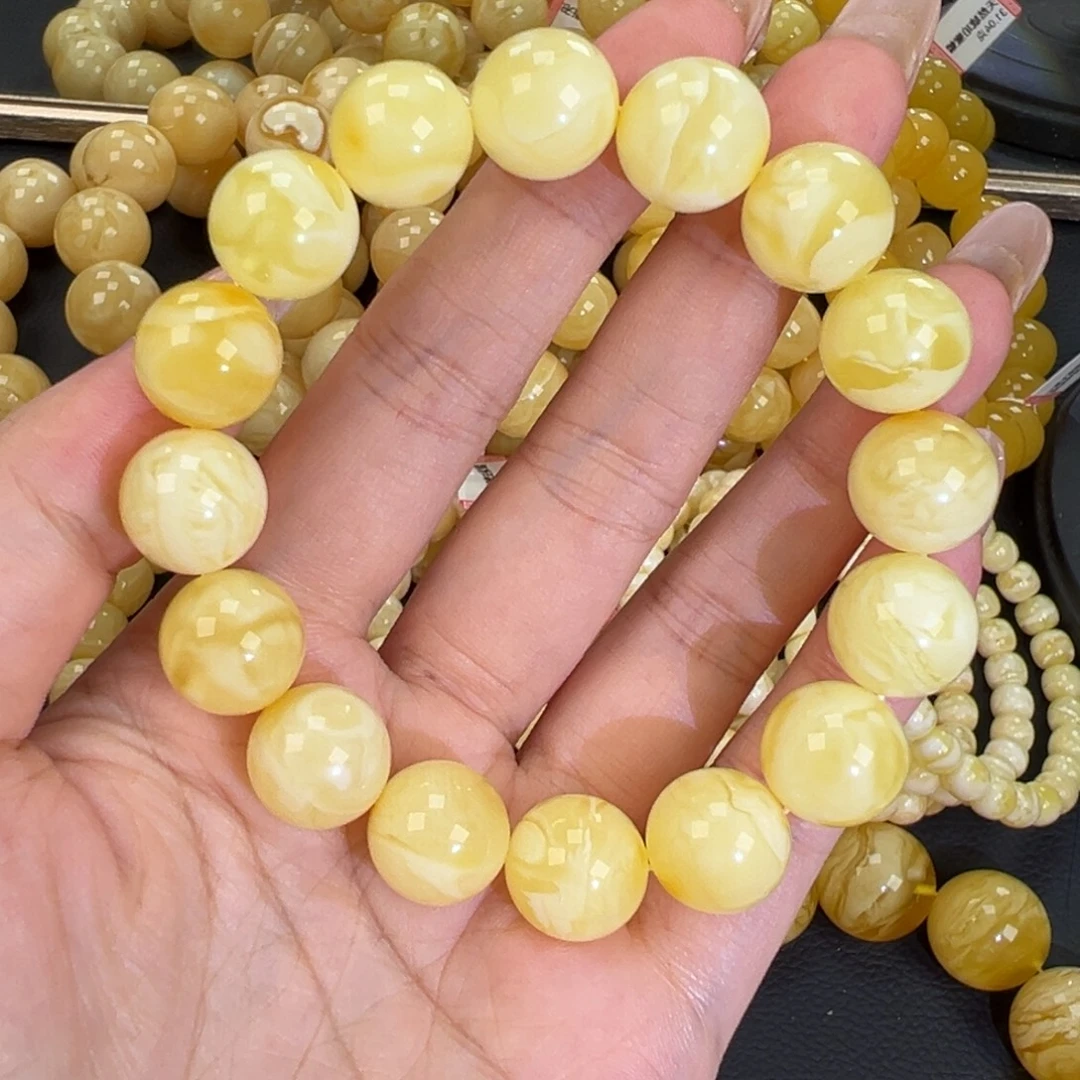 琥珀未镶嵌手链23.1白蜡妖花
