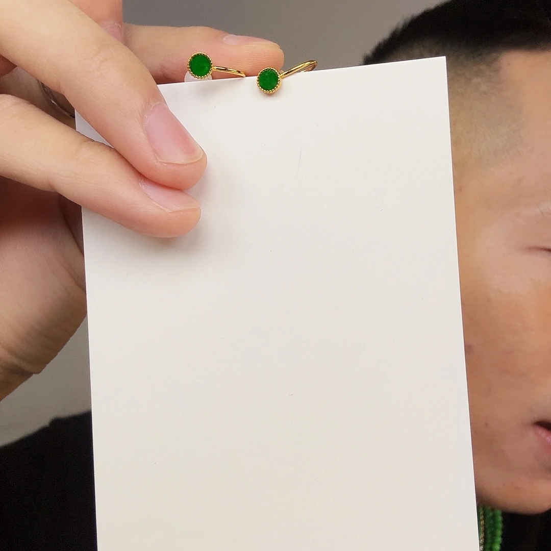 翡翠银S925镶嵌颈饰一对