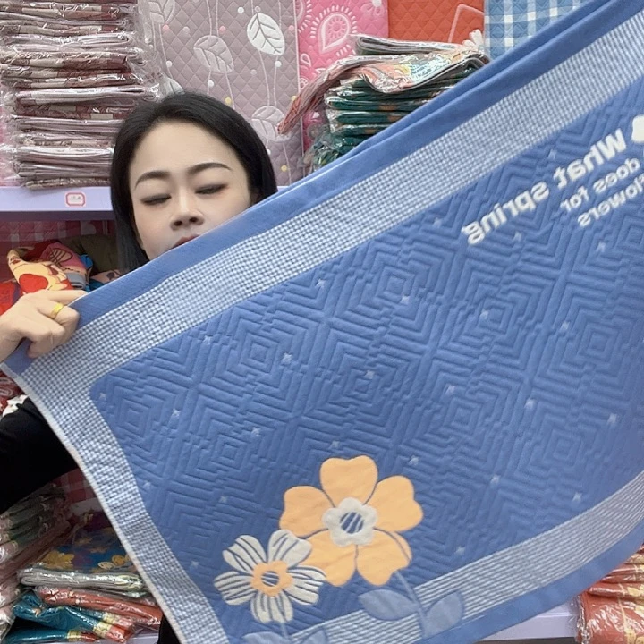 棉蓝色大花纯棉纱布