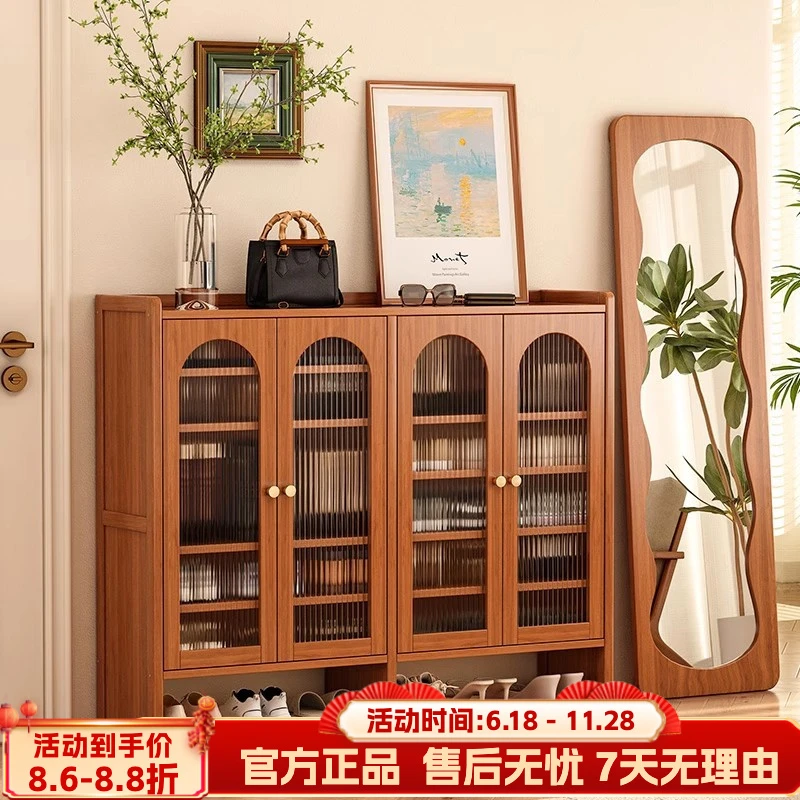 鞋柜轻奢高级感家用室内门口一体柜入户储物柜大容量多层收纳鞋架