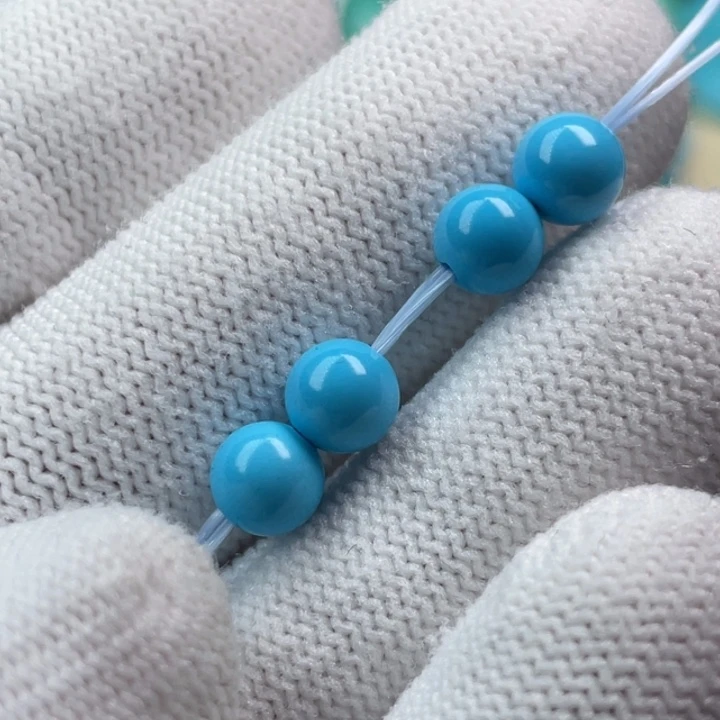 高瓷蓝卡6圆珠一对