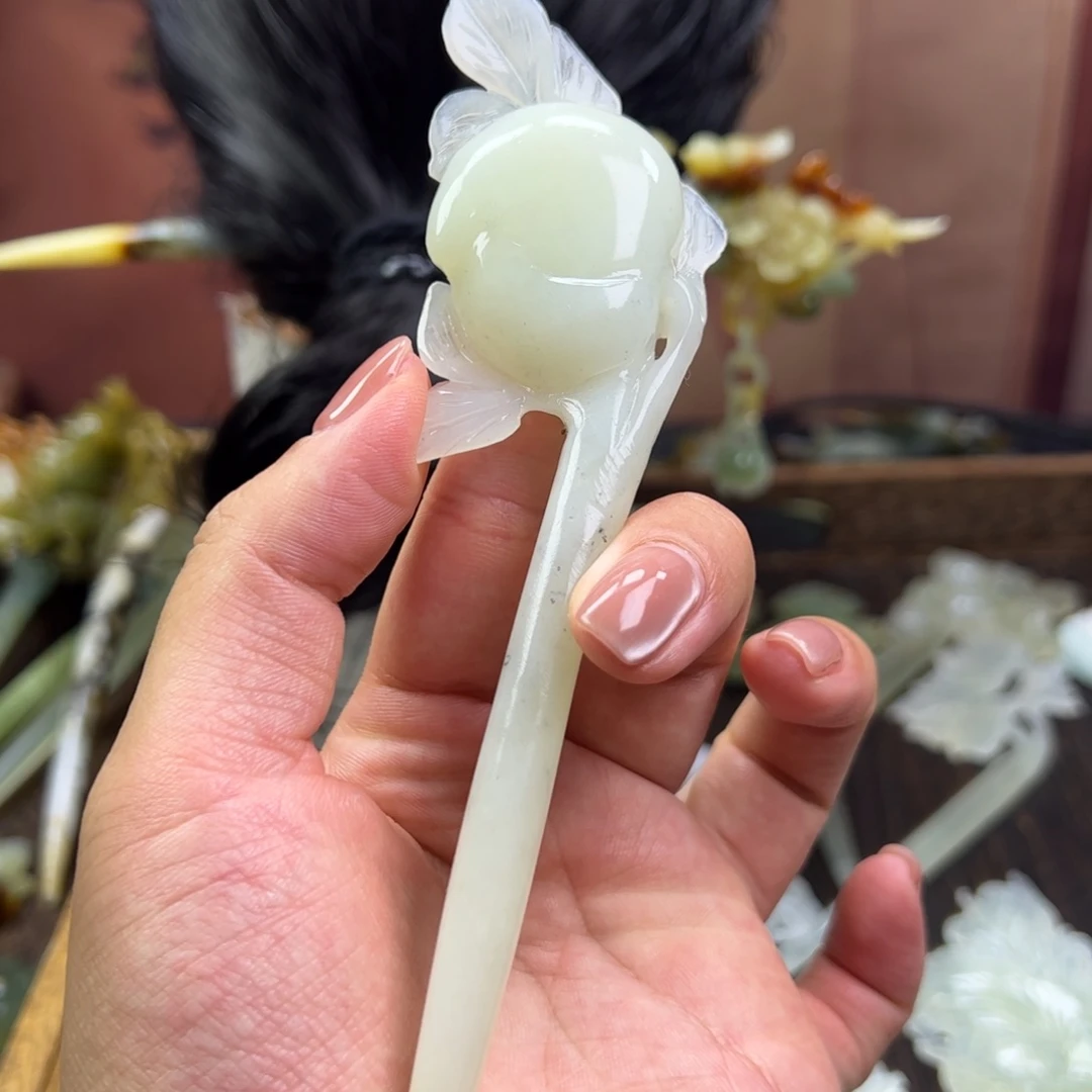 蛇纹石玉未镶嵌发簪