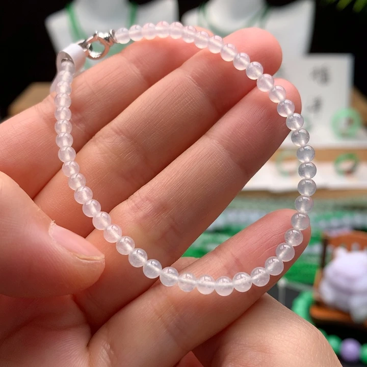 翡翠未镶嵌手链天然缅甸A货翡翠 卡3.6mm