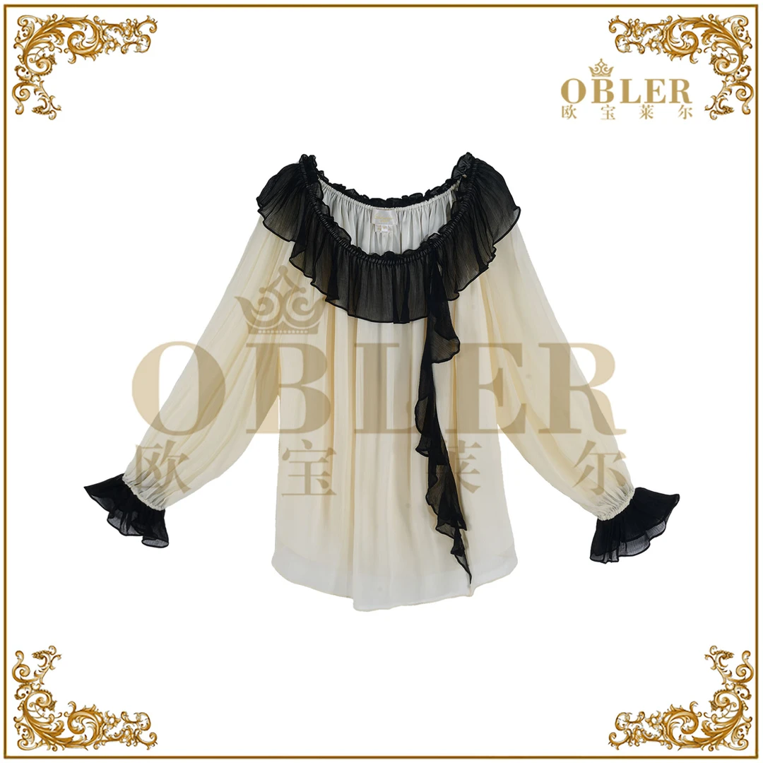 【欧宝莱尔】oble新款气质时尚轻奢女装上衣305-25726