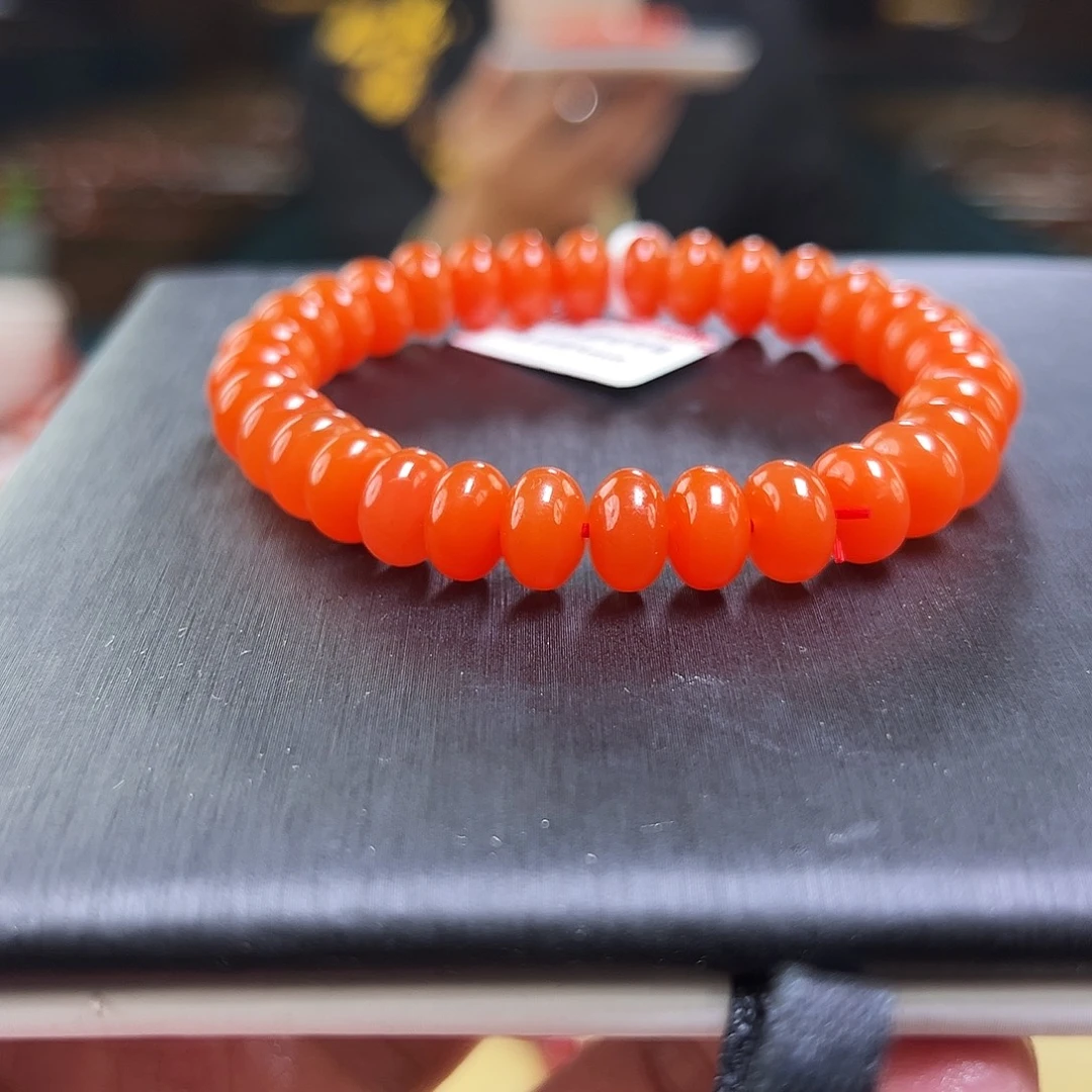 南红玛瑙未镶嵌买9mmmm苹果珠算盘珠毕业级滴水洞