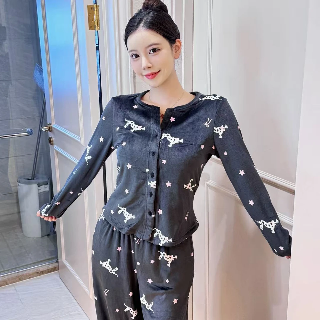 SIEOYJIEA/私迹大榕家四喜【梦境巡逻犬长袖】秋冬加绒保暖柔软睡衣