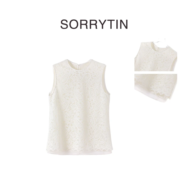《云絮雪》SORRYTIN 白色仙仙重工浮雕拼接蕾丝上衣含丝