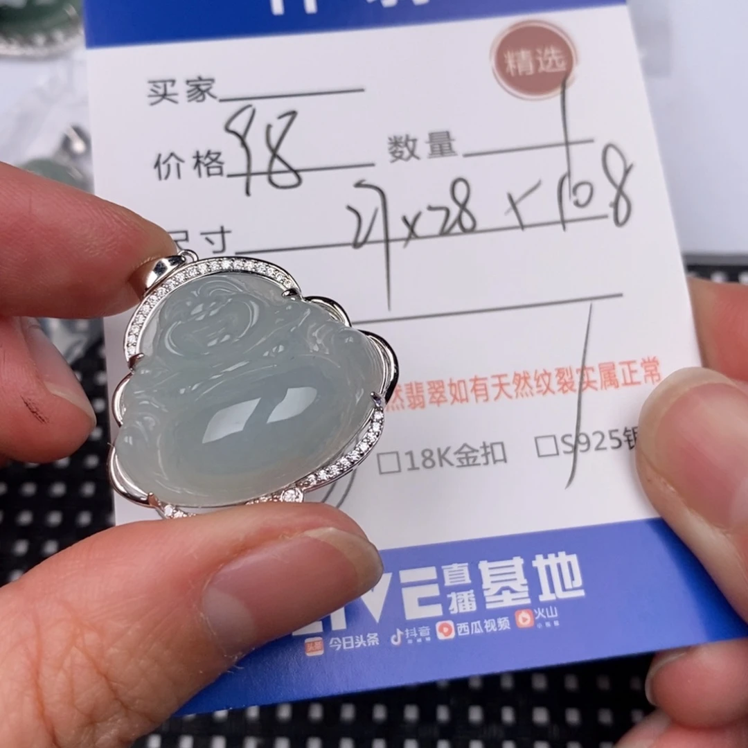 翡翠银S925镶嵌颈饰