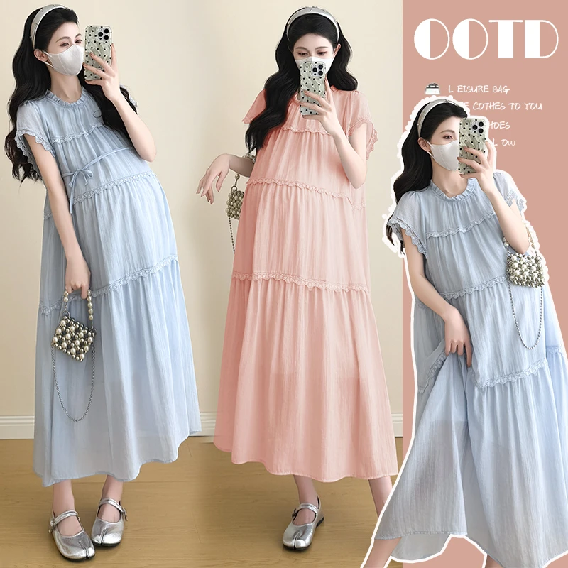 时髦孕妇装夏装新款时尚温柔百搭气质显瘦大码夏季夏天宽松连衣裙