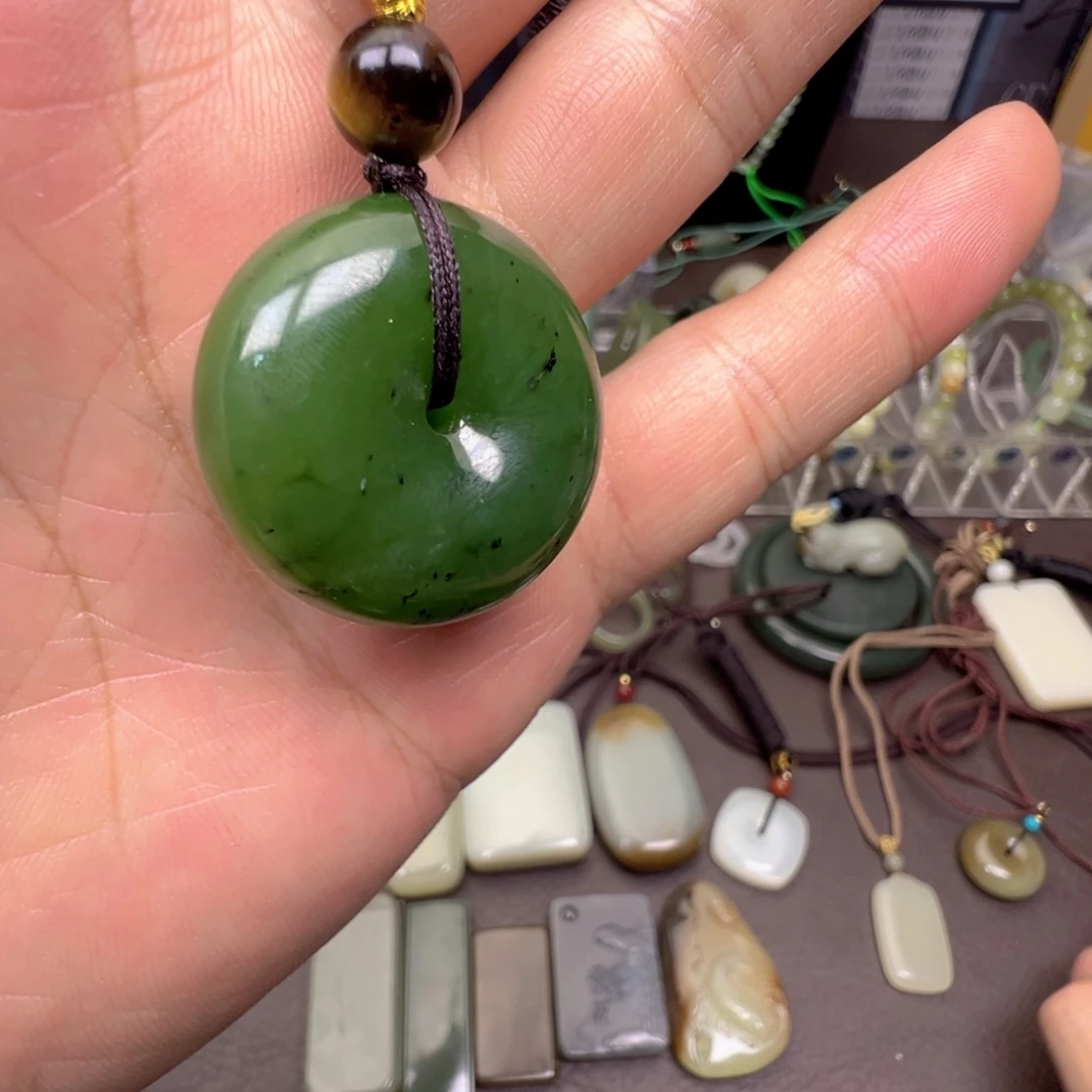 和田玉（碧玉）未镶嵌颈饰和田玉碧玉平安扣28mm