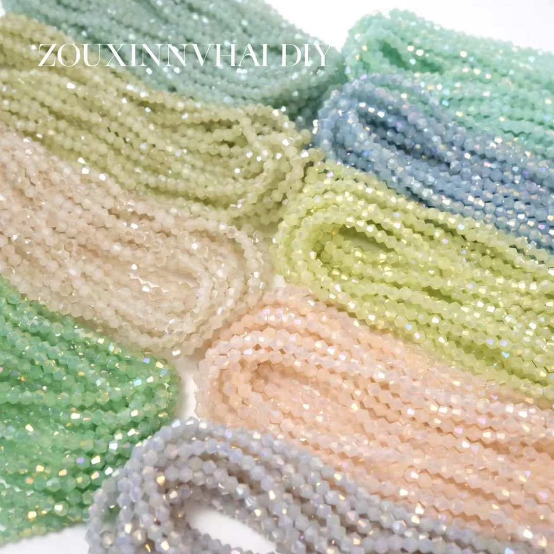 4MM晶晶6款手工diy串珠菱形晶晶 扁晶