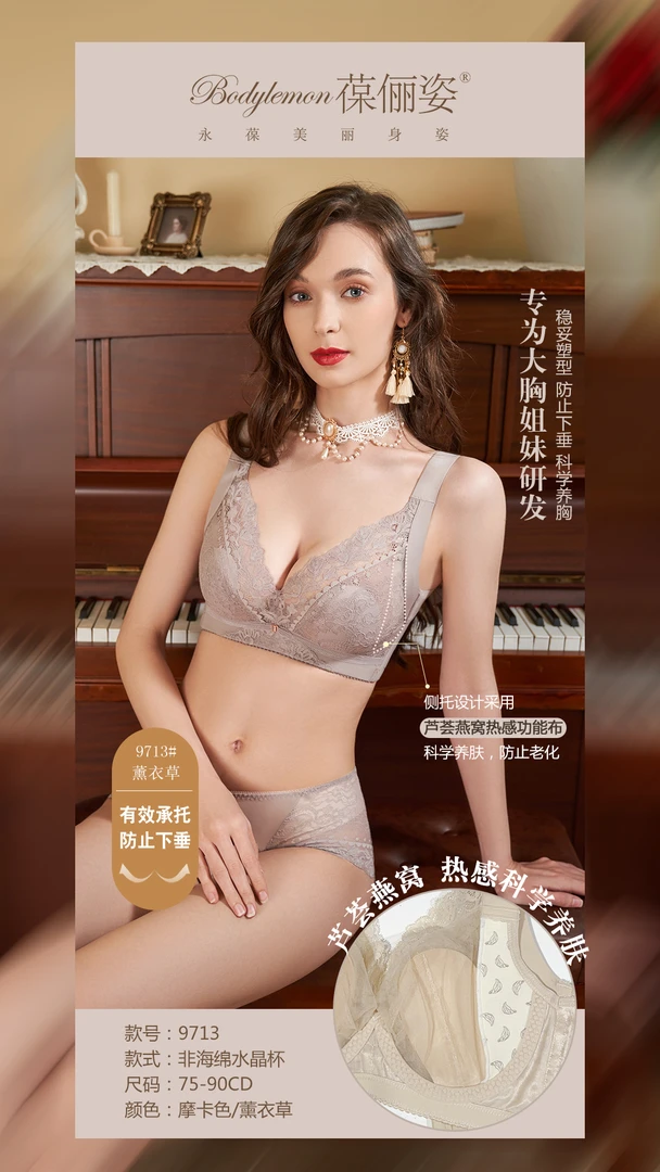 女士软钢圈非海绵水晶杯9713