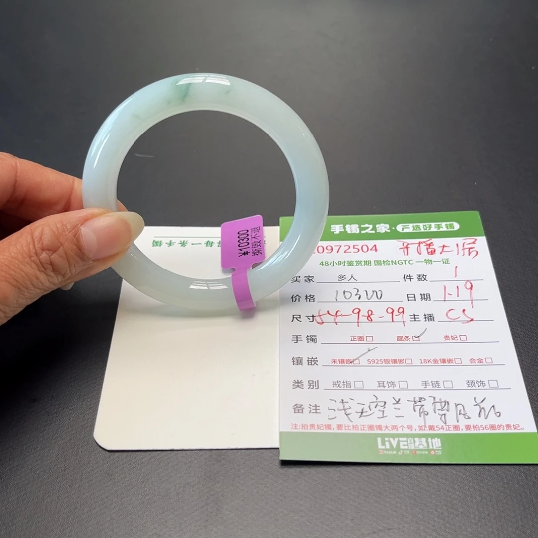 翡翠手镯（圆镯）未镶嵌多人