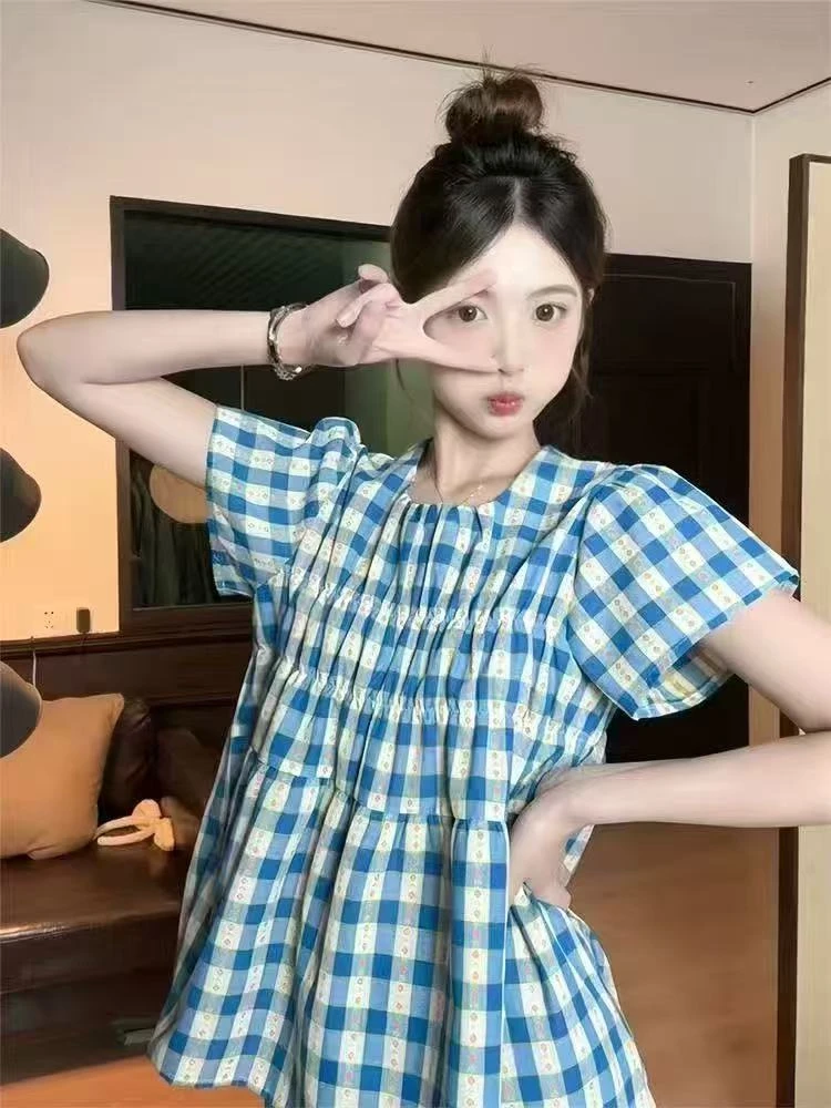 9932拼色小清新短袖