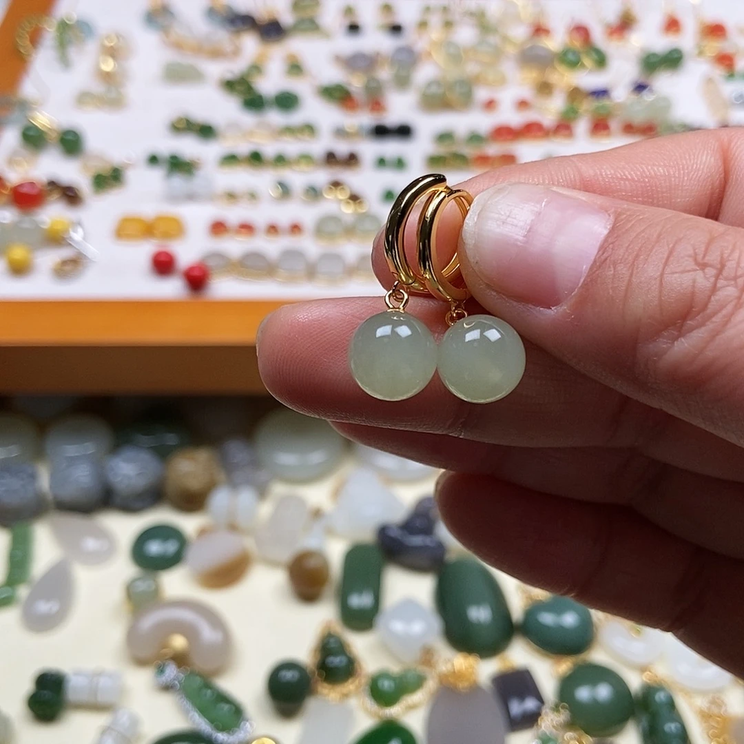 和田玉戒指银S925镶嵌