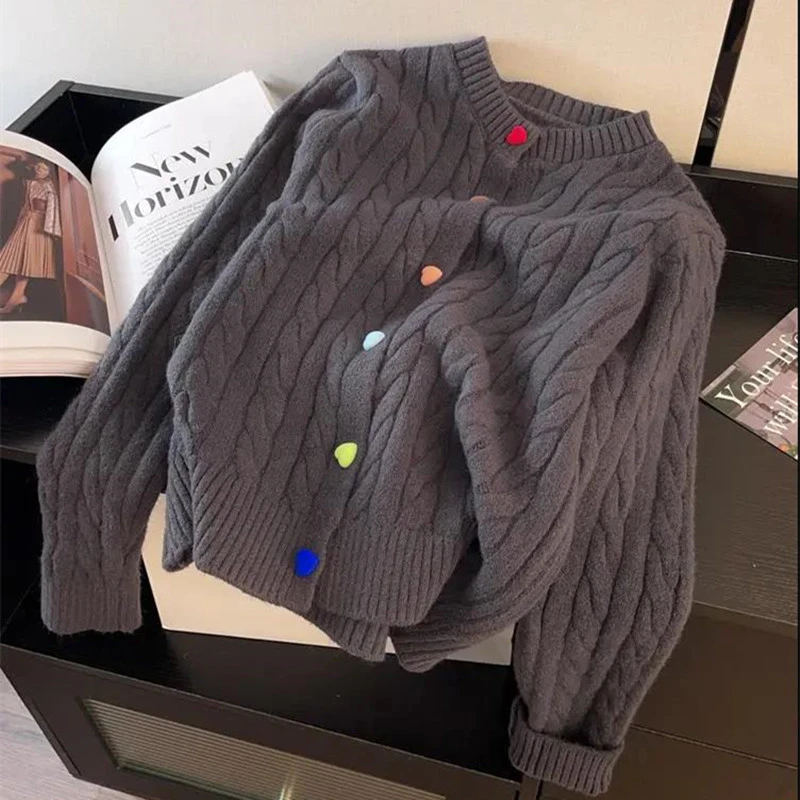 【奢牌原单】6020高端秋冬韩系小狗提花针织衫秋冬款休闲慵懒叠穿