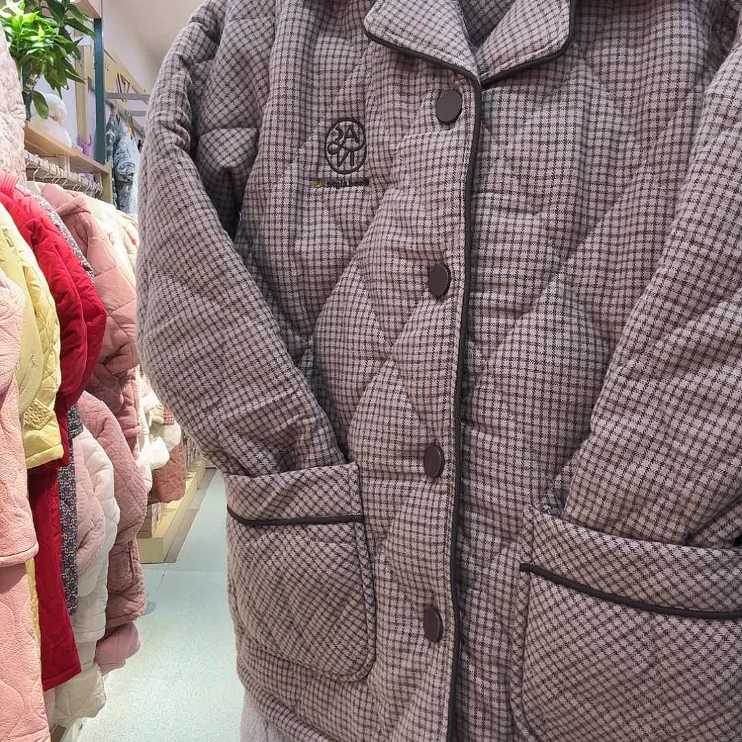 灰色小格家居服男XL码