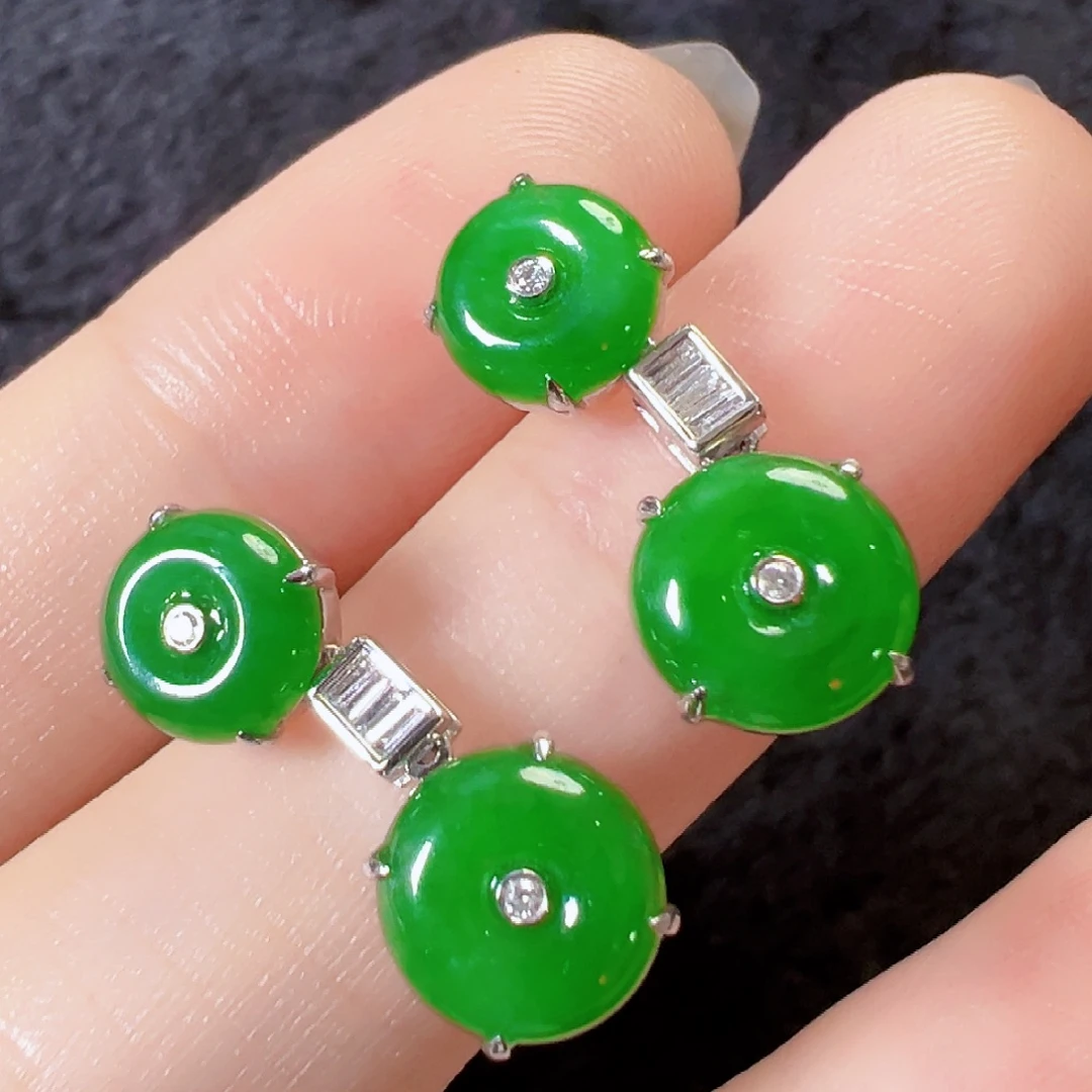 翡翠18K金镶嵌耳饰【福利款】签收后24小时鉴赏期