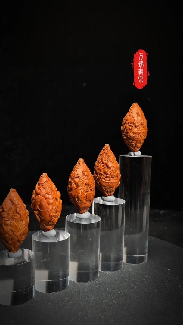 万佛朝宗 陈航君老师本工纯手工高端橄榄核雕