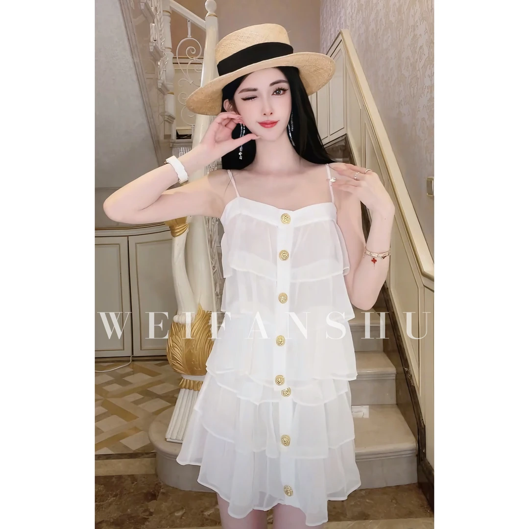 WEIFANSHU/魏凡舒【千金周末】春夏新款小个子温柔名媛风吊带套装