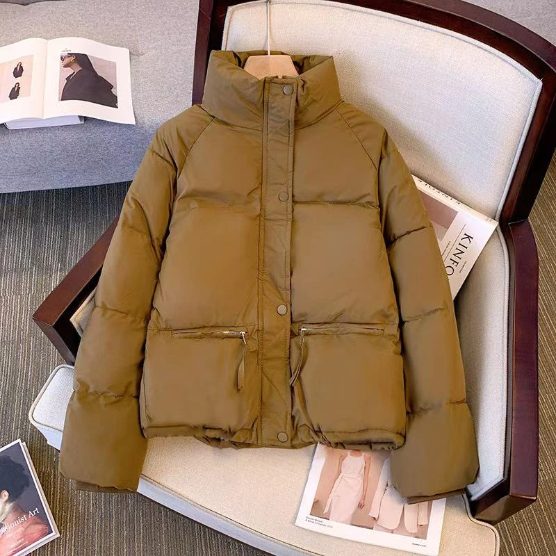 尾货  百搭 时尚加厚学生棉袄小个子短款连帽宽松