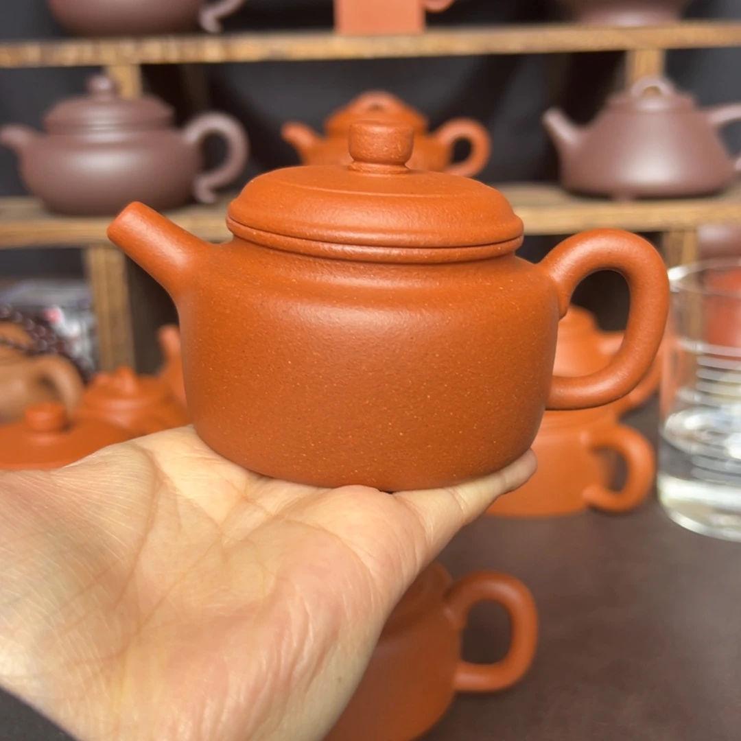 茶壶紫砂红降坡德钟150毫升