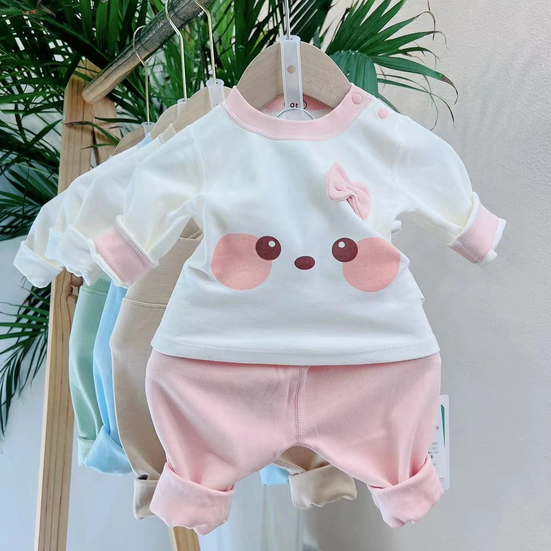 婴儿秋冬款秋衣裤屁屁裤A类舒绒20019婴儿长袖卡通内搭睡衣家居服