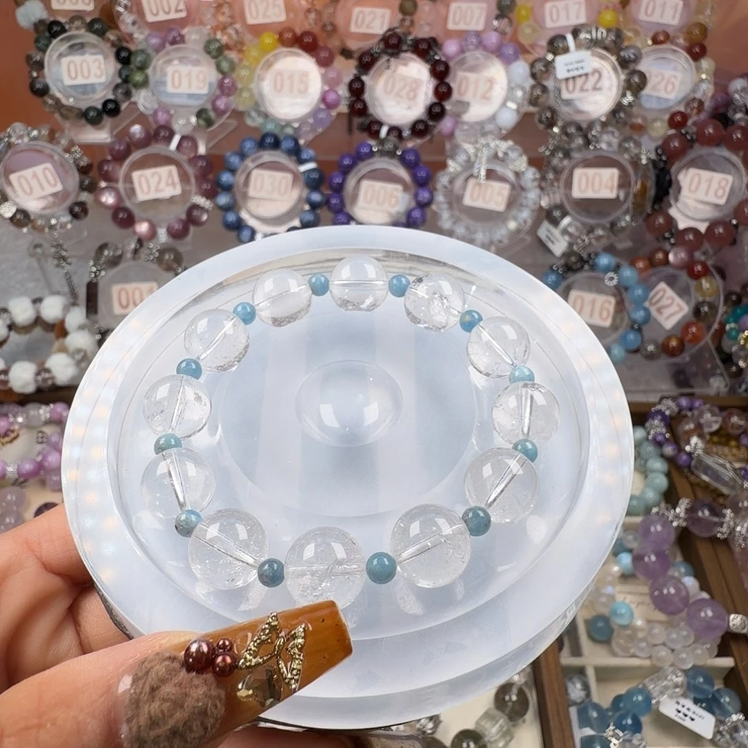 合金手链水晶海蓝宝加白